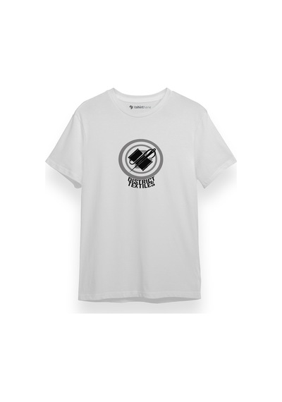 The Hunger Games District 8 Textiles Beyaz Kısa Kol Erkek Tshirt 001