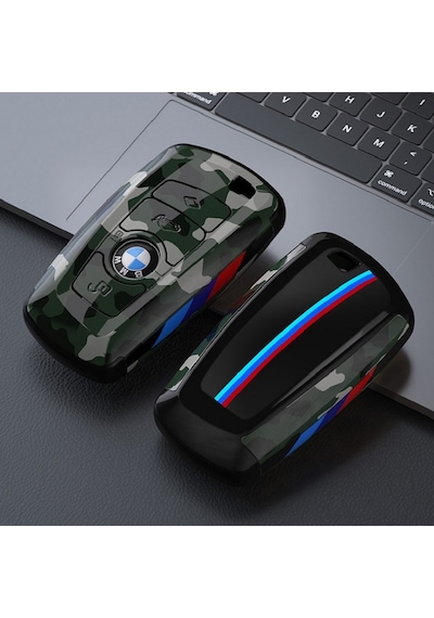 Bmw Uyumlu Anahtarlık Askeri Desen Şık Tasarım Kumanda Kabı Bmw Uyumlu Keychain