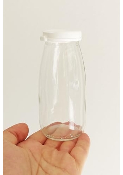 250 Ml Şeffaf Sürahi Süt, Ayran, Su, Limonata, Meşrubat Şişesi 250 Cc Yırtmalı Kapaklı Cam Şişe 6 Adet 6, Be