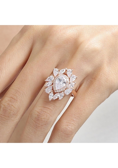 Mia Vento Effective Diamond İstanbul İhtişamı Rose Renk Işıltılı Gümüş Yüzük