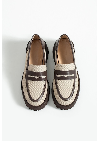 Kadın Yüksek Taban Günlük Loafer Vela - Bej Ve Kahverengi Bej Ve Kahve