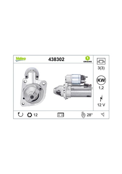 VALEO 12V MARŞ MOTORU 12 DİŞ 1.2 KW FORD FORD FOCUS/KUGA/C-MAX-VOLVO S60/S80/V40/V70 (START-STOP)