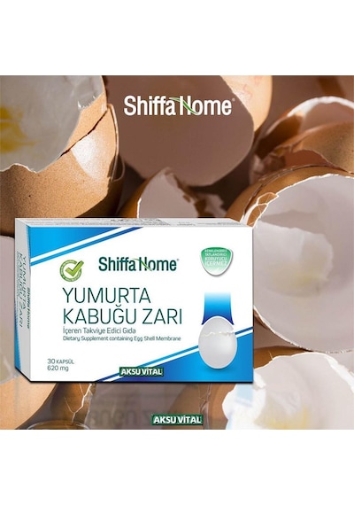 Aksu Vital Shiffa Home Yumurta Kabuğu Zarı 620 MG 30 Kapsül 3 Adet