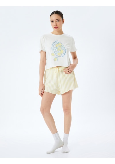 Koton Pamuklu Limon Baskılı Kısa Kollu Şortlu Örme Pijama Takımı Sarı Desenli 5slk40043mk Sarı Desenli Sarı Koton Pamuklu Limon Baskılı Kısa Kollu Şortlu Örme Pijama Takımı Sarı Desenli 5slk40043mk Sarı Desenli Sarı