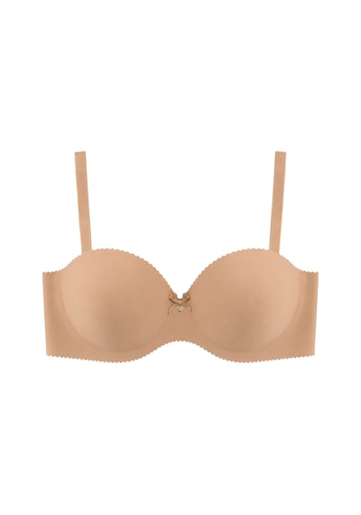 Cottonill Seamless Bra - Serina Ten Balenli Lazer Kesim Yarım Dolgulu Push Up Straplez Kadın Sütyen Cottonill Seamless Bra - Serina Ten Balenli Lazer Kesim Yarım Dolgulu Push Up Straplez Kadın Sütyen