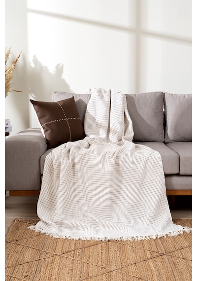 Rustıc Krem-mor Koltuk Örtüsü 170x220cm 5062a Krem Mor