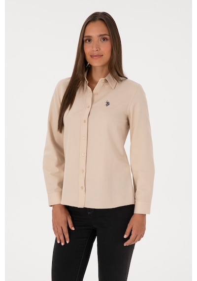 U.S. Polo Assn. Kadın Kum Uzun Kollu Basic Gömlek 50316711-VR085