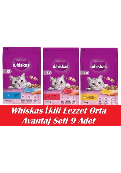 Whiskas İkili Lezzet Orta Avantaj Seti 9 Adet