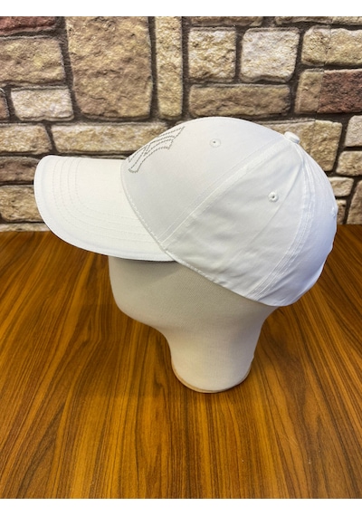 Hamze Ny Yankees New York Detaylı Beyzbol Gabardin Cap Şapka Beyaz
