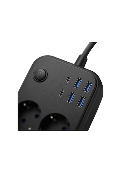 Termal Korumalı Uzatma Kablosu 4 Priz Usb Ve Type C Çoklu Şarj İstasyonu 1.5 M