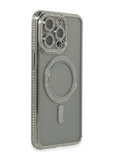 Apple Uyumlu iPhone 15 Pro Uyumlu Kılıf Joke Simli Magneticsafe Kılıf - Gri