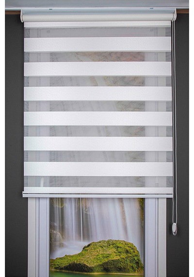 Oba Perde Pirilti Zebra Perde Beyaz 100 x 190