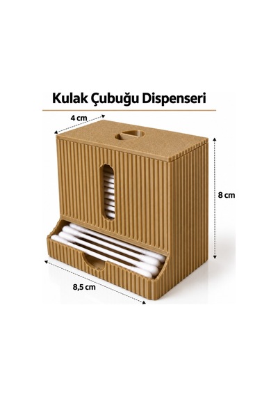 Modern Tasarım Kulak Çubuğu Dispenseri Kapaklı Banyo Makyaj Pamuk Düzenleyici Organizer - Kahverengi Renkli