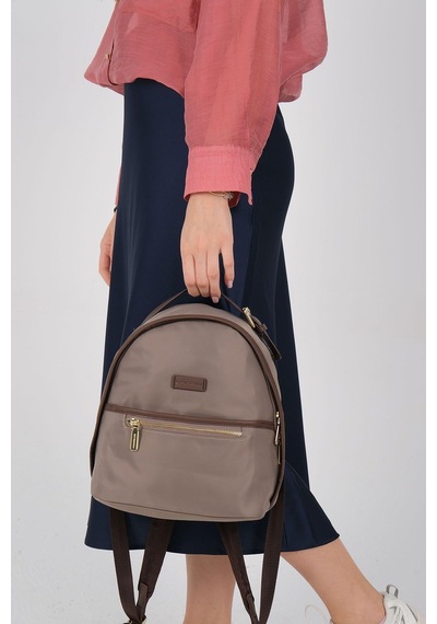 Silver Polo Sp1212 Kadın Sırt Çantası Saten Kum-kahve