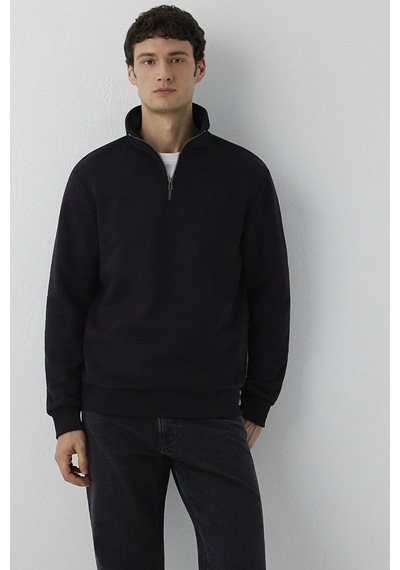 Mavi Erkek Yarı Fermuarlı Sweatshirt M0s20027 Siyah