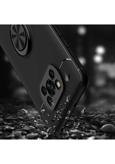 Xiaomi Poco X3 Kılıf Zore Ravel Yüzüklü Silikon Kılıf
