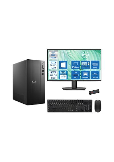 Dell Tower Essential QVT1260 BTO-014007P02 i7-14700 16 GB 512 GB SSD 23.8" W11P Masaüstü Bilgisayar + USB Bellek