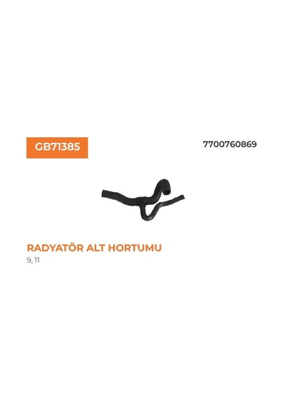 Radyatör Hortumu Alt R9 D R11