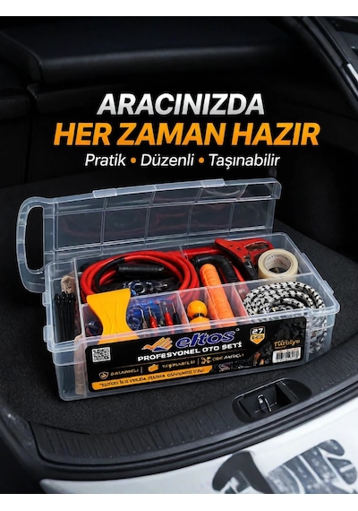 Çok Amaçlı 27 Parça Araç Acil Durum Ekipman Seti Düzenli Taşıma Kutulu - Lisinya