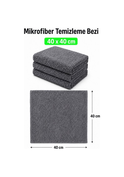 Autofresh 3 Adet Mikrofiber Bez Seti Araç Yıkama Oto Uygulama Temizlik Bezi 40x40 Cm
