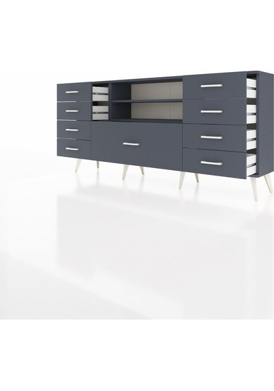 Arges Konsol 2 Raflı 9 Çekmeceli 176x30x83 Antrasit-antrasit/antrasit Antrasit/antrasit Arges Konsol 2 Raflı 9 Çekmeceli 176x30x83 Antrasit-antrasit/antrasit Antrasit/antrasit