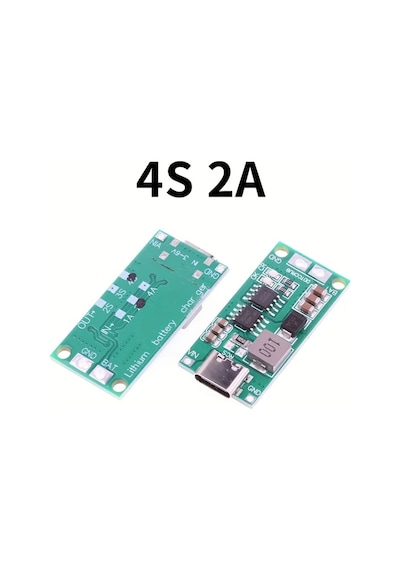 Sunshine022 1 Adet 18650 2s 3s 4s Type C 8.4v 12.6v 16.8v Step Up Lipo Li Ion Şarj Cihazı 4s 2a