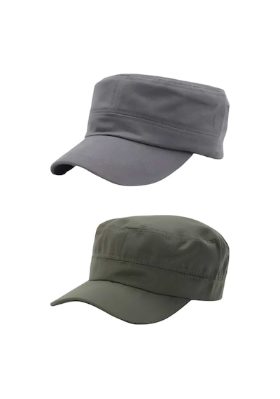 Uniquetrenders Unisex Pamuklu Castro Şapka 2 Adet Gri Haki Gri - Haki
