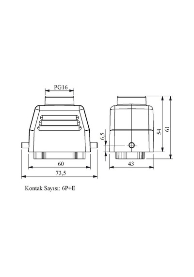 Emas Ebm06fu30 6 Kontaklı Uzatma Fişi Üst Giriş