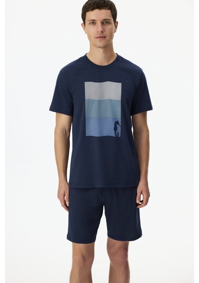 Penti Erkek Renkli Ocean Track Şortlu Pijama Takımı
