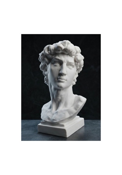 Michelangelo Davut Heykeli Büstü 17 Cm - 3d Yazıcı Baskı Dekoratif Biblo
