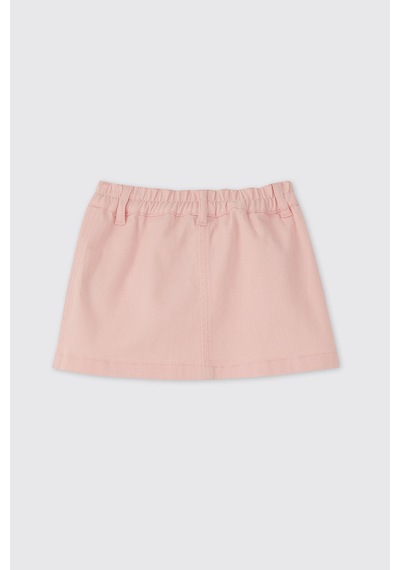Panço Kız Bebek Beli Lastikli Pembe Etek