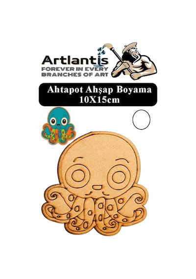 Ahşap Boyama Deniz Canlıları 1 Adet 10x15cm Boyama Figürü Etkinlik Çoçuk Gelişim Motor Beceri Kreş Anasınıfı Beyaz