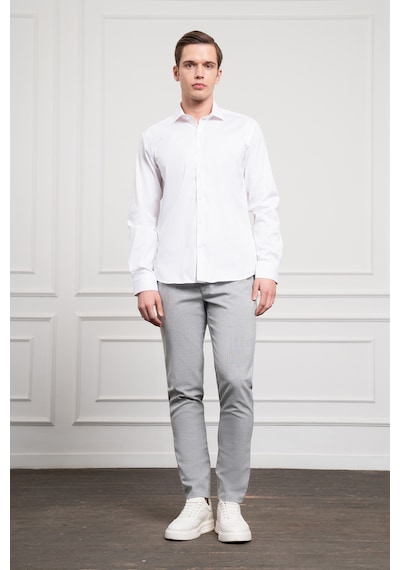 Morven Erkek Beyaz Pamuk Trend Slim Fit İtalyan Yaka Gömlek 25mc004040600 Beyaz Beyaz