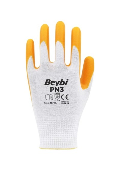 Beybi Pn 3 Nitril Eldiven 24 Çift Sarı Beyaz Eldiven