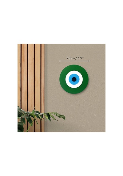 Minimalist Yaprak Yeşili Nazar Boncuğu El Yapımı Ahşap Büyük Naza 08395219