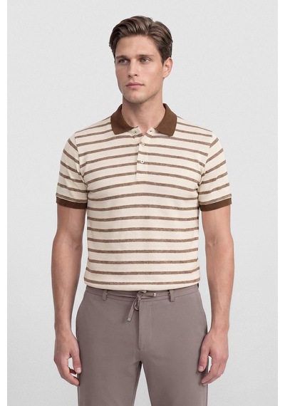 İntersivin Polo Yaka Erkek T-shirt Sd-08 Kahverengi