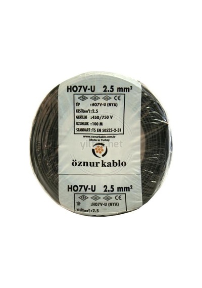 Nya 2,5 Mm Kablo Siyah 100 Metre