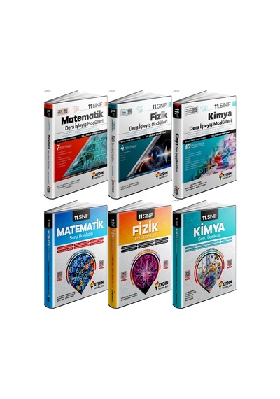 Aydın 2027 11. Sınıf Matematik + Fizik + Kimya Ders Anlatım Fasikülleri + Soru Seti 6 Kitap Maarif Model