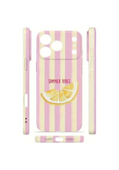 Apple iPhone Uyumlu 17 Pro Max Vorian İnce Kamera Korumalı Mika Kılıf Summer Vibes Lemon Summer Vibes Lemon Mika
