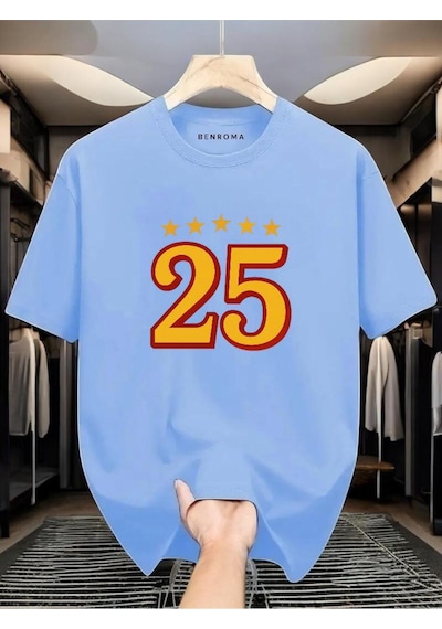 Şampiyon 25 Baskılı Unisex Tişört Bebe Mavisi