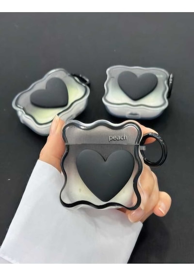 Apple Uyumlu iPhone Pro/pro2 Nesil  Koruyucu Bluetooth Kulaklık Kılıfı Figürlü Kalp1 Airpods Pro/pro2 Nesil