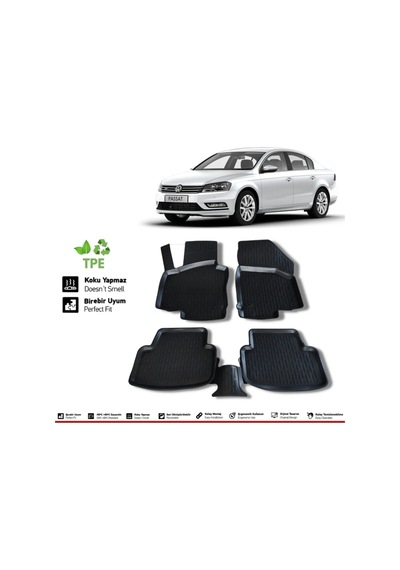 Volkswagen Passat B7 2011-2014 Lüx Model Araca Özel Paspas Uyumlu