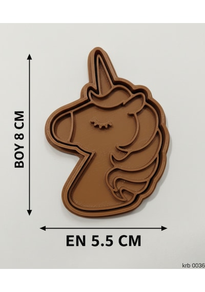 3lü Sevimli Unicorn Kurabiye Kalıbı Tek Boynuzlu At Figürlü Çift Parça Şeker Ve Oyun Hamuru Kesici Diğer