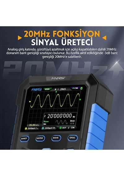 Fnırsı Dpox180h 2x180mhz - 3db 50000wfms/s Dijital Osiloskop + 20mhz Sinyal Jeneratörü