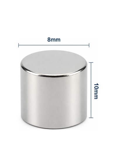 50 Adet - 8x10 Mm Neodyum Mıknatıs Neodim Magnet Yuvarlak