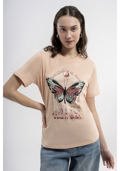 Loft Loose Fit Kadın Tişört Lf2035231 Bej