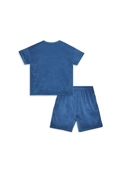 Denokids Erkek Çocuk Takım Havlu Kumaş Oversize T-shirt & Şort – Çapa Takım 7-12 Yaş