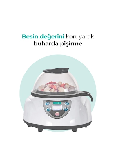 Mamajoo 5 İşlevli Buhar Sterilizatörü & Kurutucu | Mama ve Anne Sütü Isıtıcı | Buharlı Pişirici Antrasit