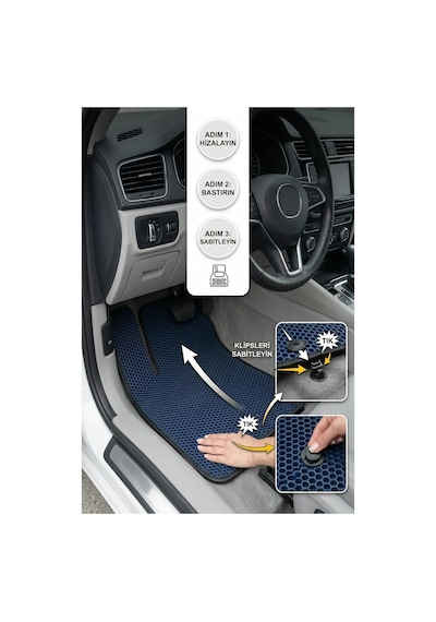 Dacia Spring 2021 2025 Access Uyumlu Eva Oto Paspas Pembe Metal Topukluklu Tam Set