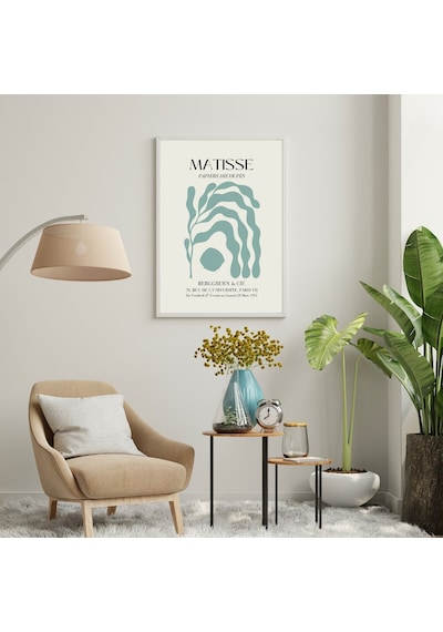Matisse Turuncu Ve Yeşil'in Büyüsü Duvar Tablosu Çerçeveli 3'lü Set Beyaz Renk 21 X 30 Boyut/ebat